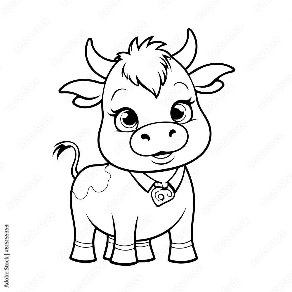 Vector illustration of a cute Cow drawing colouring activity Vector illustration of a cute Cow drawing colouring activity