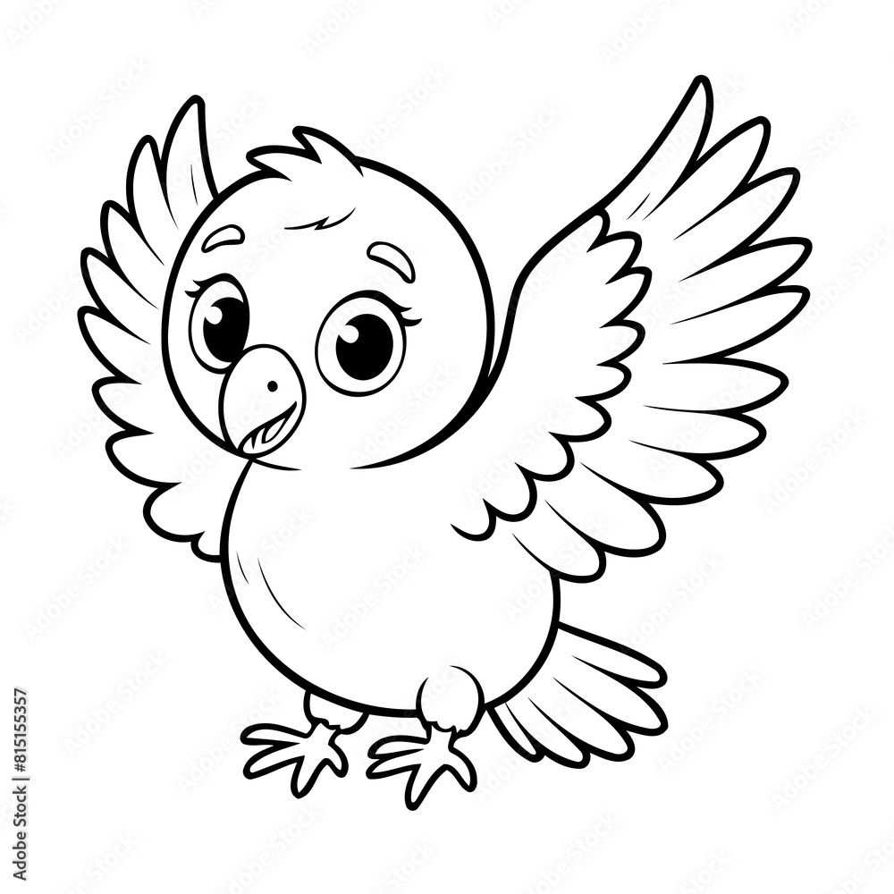 Fototapeta premium Cute vector illustration Condor hand drawn for kids page