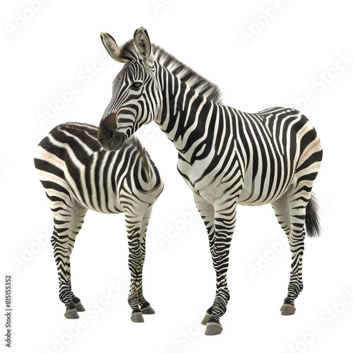 Two zebras standing side by side on a Png background  a Beaver Isolated on a whitePNG Background