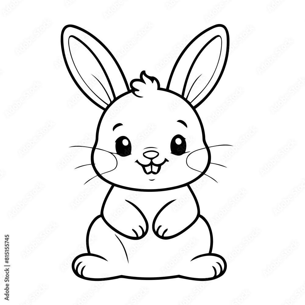 Simple vector illustration of Rabbit drawing for kids page Simple vector illustration of Rabbit drawing for kids page