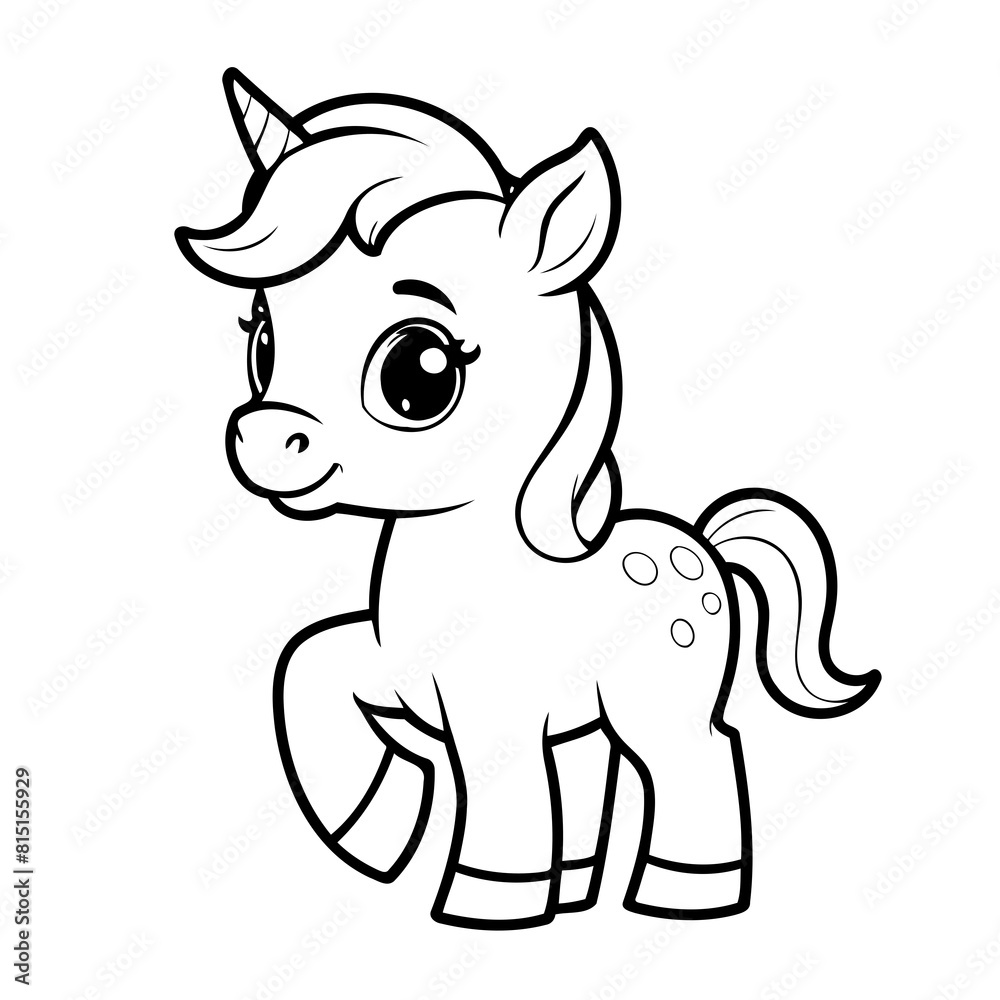 Fototapeta premium Vector illustration of a cute Centaur drawing colouring activity