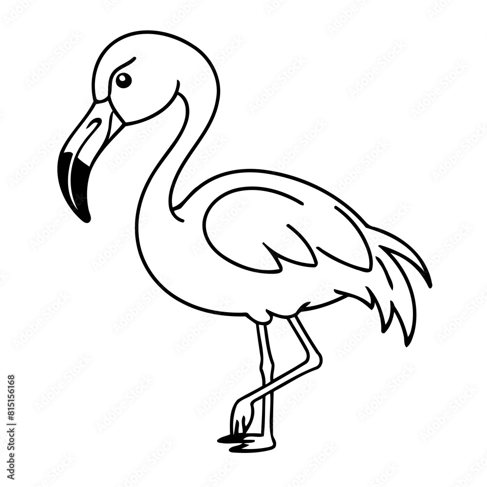 Cute vector illustration Flamingo doodle for children worksheet Cute vector illustration Flamingo doodle for children worksheet