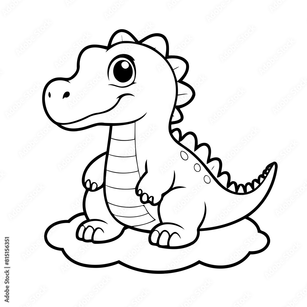 Vector illustration of a cute Spinosaurus drawing for colouring page Vector illustration of a cute Spinosaurus drawing for colouring page