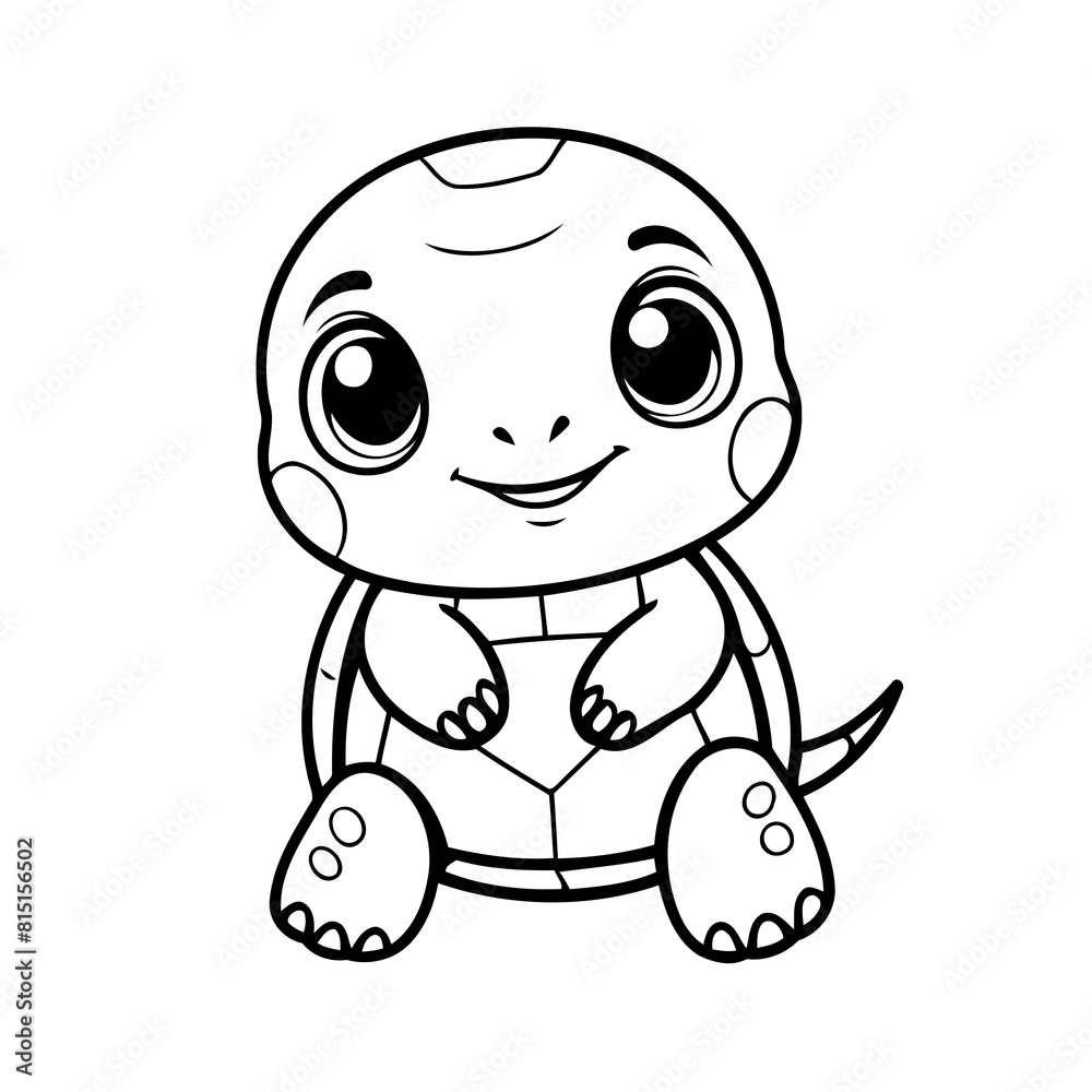 Cute vector illustration Turtle doodle colouring activity for kids Cute vector illustration Turtle doodle colouring activity for kids