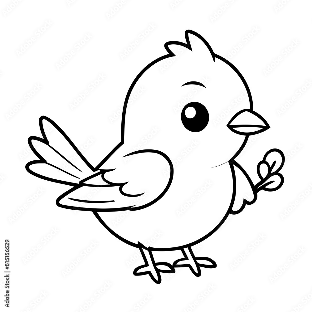 Simple vector illustration of Sparrow for children colouring activity Simple vector illustration of Sparrow for children colouring activity