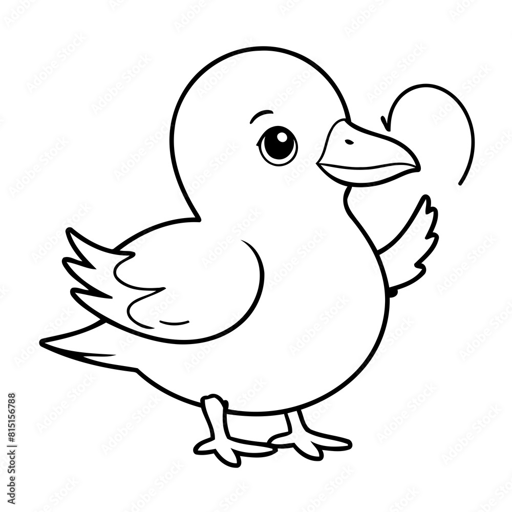 Simple vector illustration of Seagull hand drawn for kids coloring page Simple vector illustration of Seagull hand drawn for kids coloring page