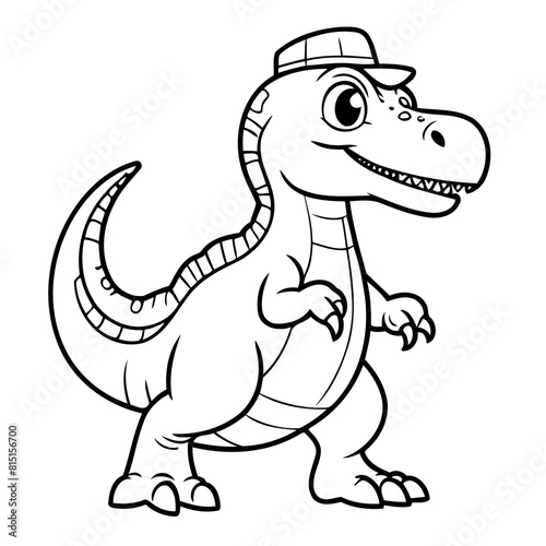 Cute vector illustration Allosaurus doodle for toddlers worksheet