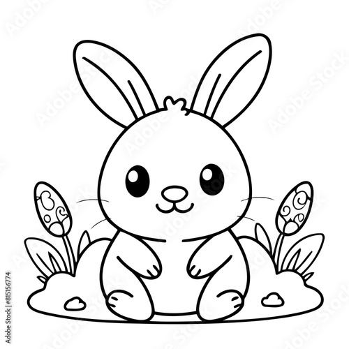 Cute vector illustration Easter for children colouring activity © meastudios