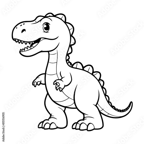 Cute vector illustration Allosaurus doodle for kids colouring page