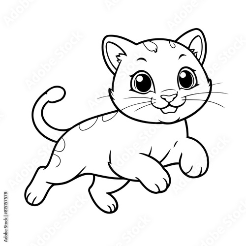 Simple vector illustration of Puma doodle for toddlers worksheet