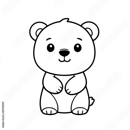 Cute vector illustration Bear drawing colouring activity