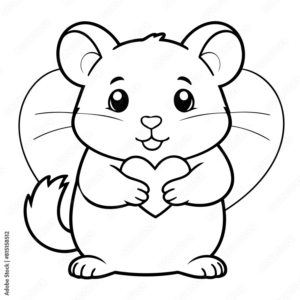 Cute vector illustration Hamster doodle for toddlers worksheet