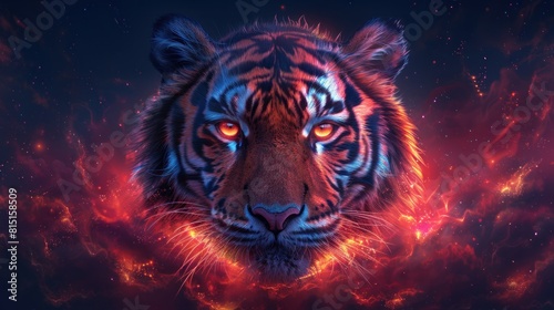 3d Tiger illustration background wallpaper colorful