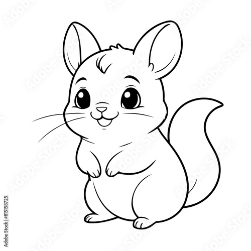 Cute vector illustration Chinchilla hand drawn for kids page