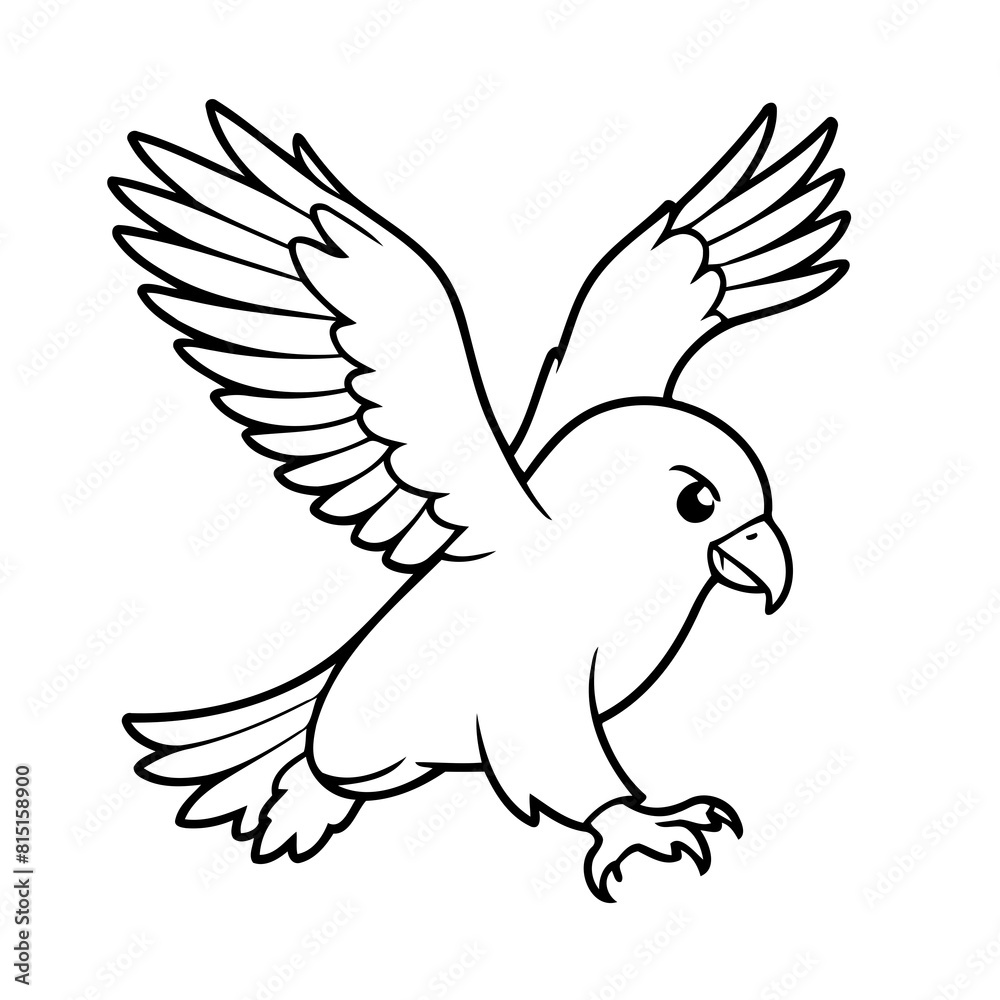 Cute vector illustration Eagle doodle for kids colouring page Cute vector illustration Eagle doodle for kids colouring page