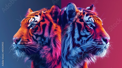 3d Tiger illustration background wallpaper colorful © Art Wall