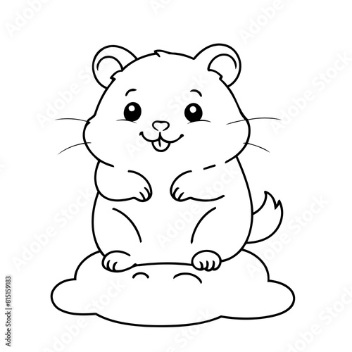 Cute vector illustration Hamster drawing colouring activity