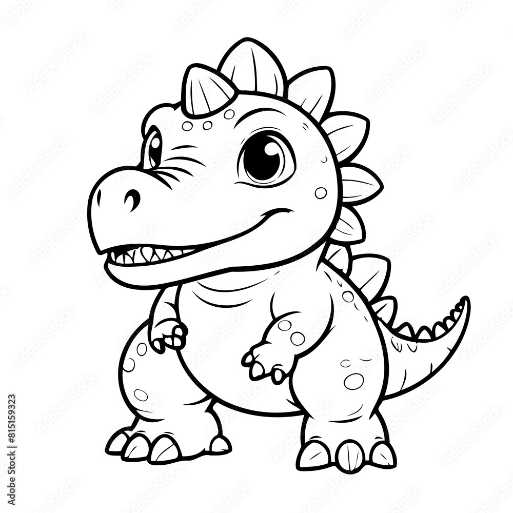 Cute vector illustration Ankylosaurus drawing colouring activity Cute vector illustration Ankylosaurus drawing colouring activity
