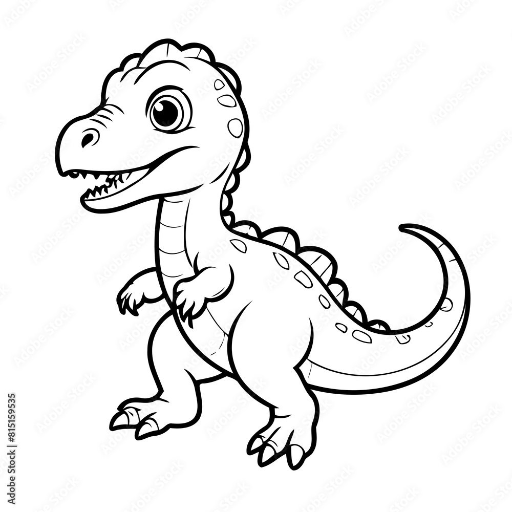 Simple vector illustration of Velociraptor hand drawn for kids coloring page Simple vector illustration of Velociraptor hand drawn for kids coloring page