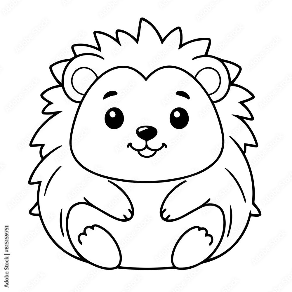 Simple vector illustration of Hedgehog hand drawn for kids coloring page Simple vector illustration of Hedgehog hand drawn for kids coloring page