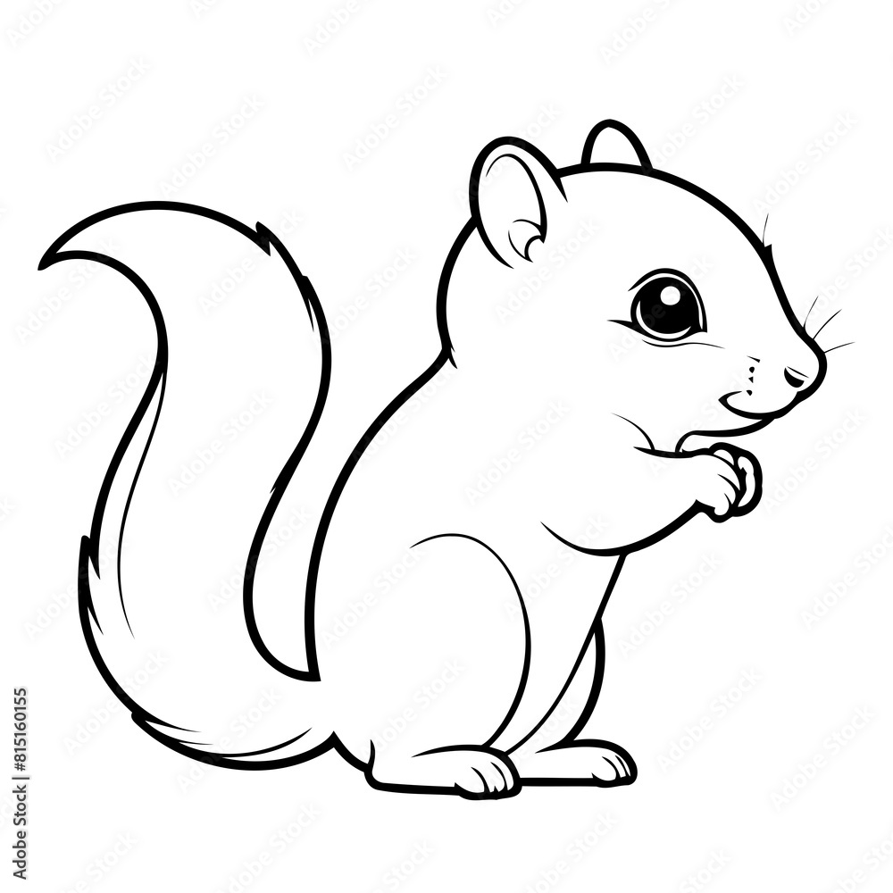 Vector illustration of a cute Chipmunk doodle colouring activity for kids Vector illustration of a cute Chipmunk doodle colouring activity for kids