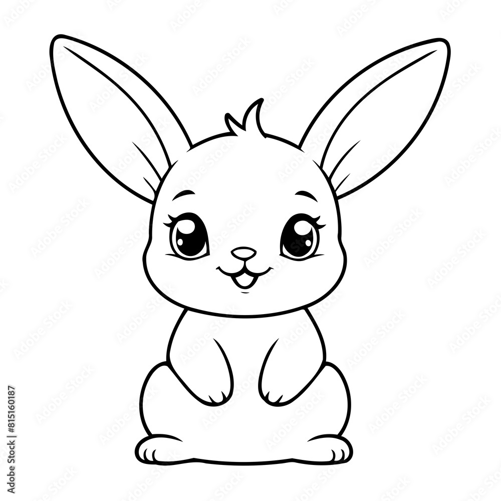 Vector illustration of a cute Bunny drawing colouring activity Vector illustration of a cute Bunny drawing colouring activity