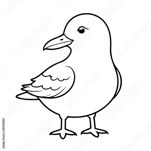 Cute vector illustration Seagull for kids colouring page