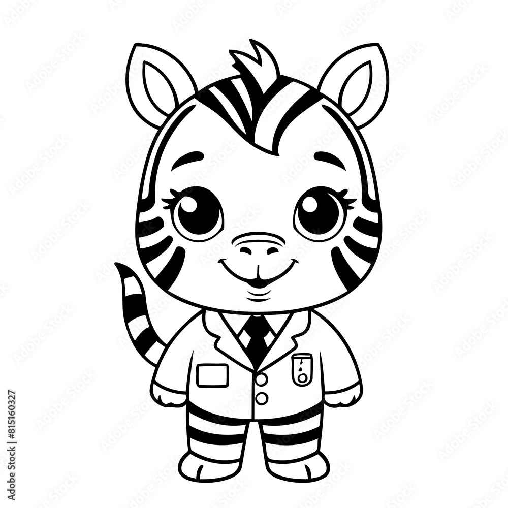 Simple vector illustration of Zebra for toddlers colouring page Simple vector illustration of Zebra for toddlers colouring page