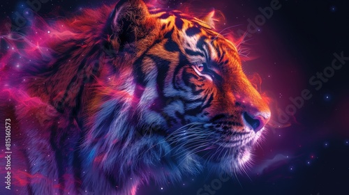 3d Tiger illustration background wallpaper colorful