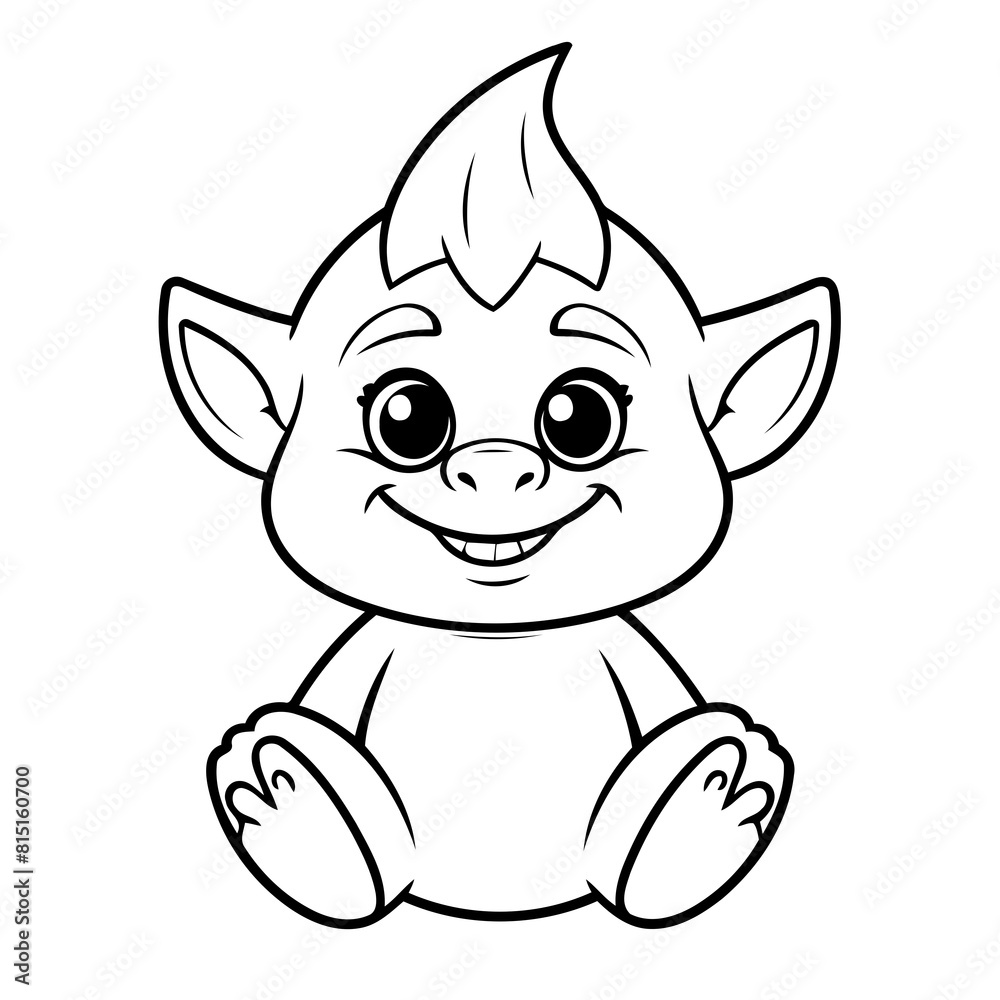 Vector illustration of a cute Troll drawing for toddlers book Vector illustration of a cute Troll drawing for toddlers book