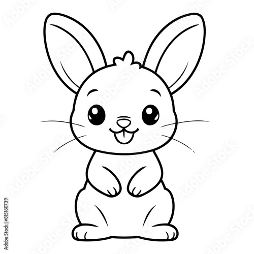 Simple vector illustration of Rabbit drawing for toddlers book