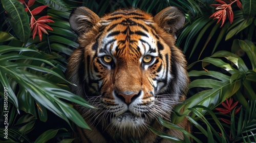 3d Tiger illustration background wallpaper colorful