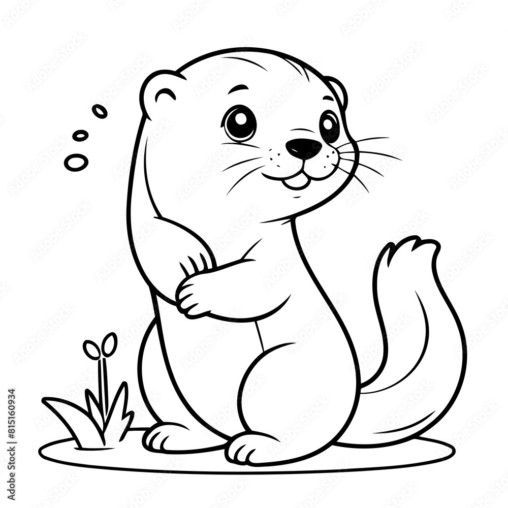 Cute vector illustration Otter hand drawn for toddlers Cute vector illustration Otter hand drawn for toddlers