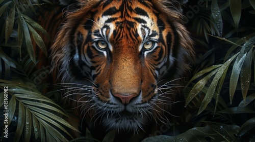 3d Tiger illustration background wallpaper colorful