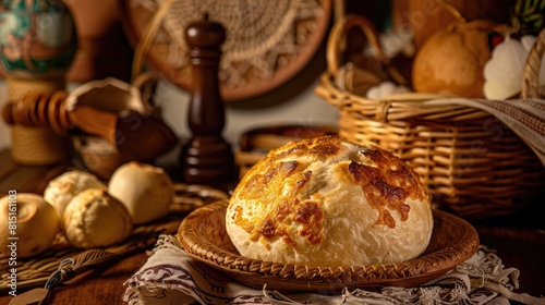 Capture a vertical image of a white and brown guagua de pan a traditional Ecuadorian food symbolizing the Day of the Dead
