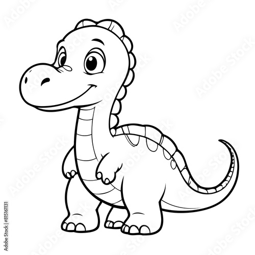 Simple vector illustration of Diplodocus outline for colouring page