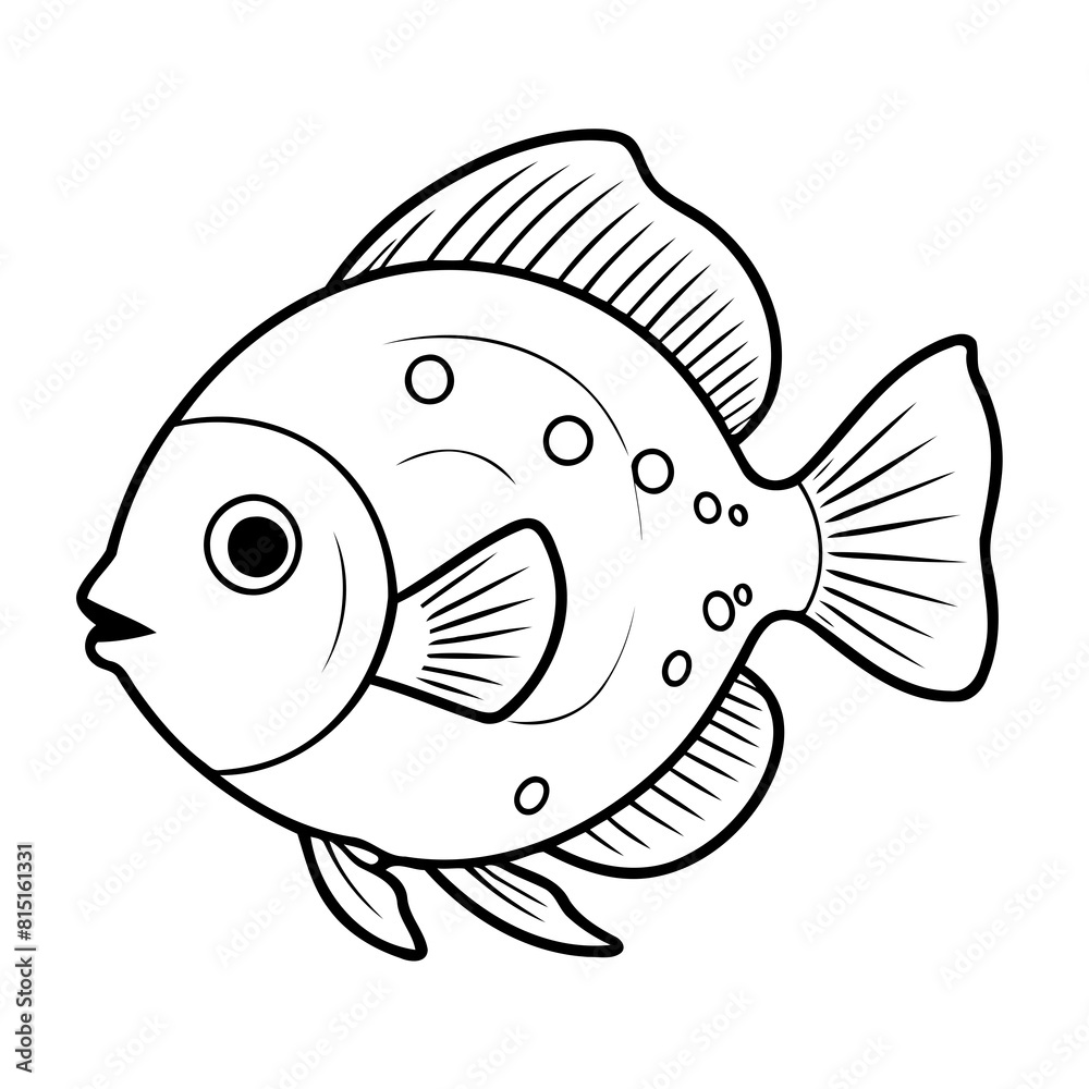 Obraz premium Cute vector illustration Discus doodle for toddlers coloring activity