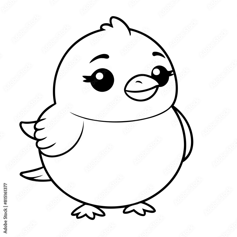 Cute vector illustration Bird hand drawn for kids page Cute vector illustration Bird hand drawn for kids page