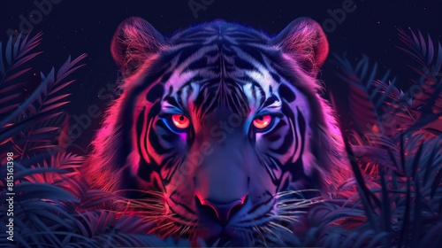3d Tiger illustration background wallpaper colorful