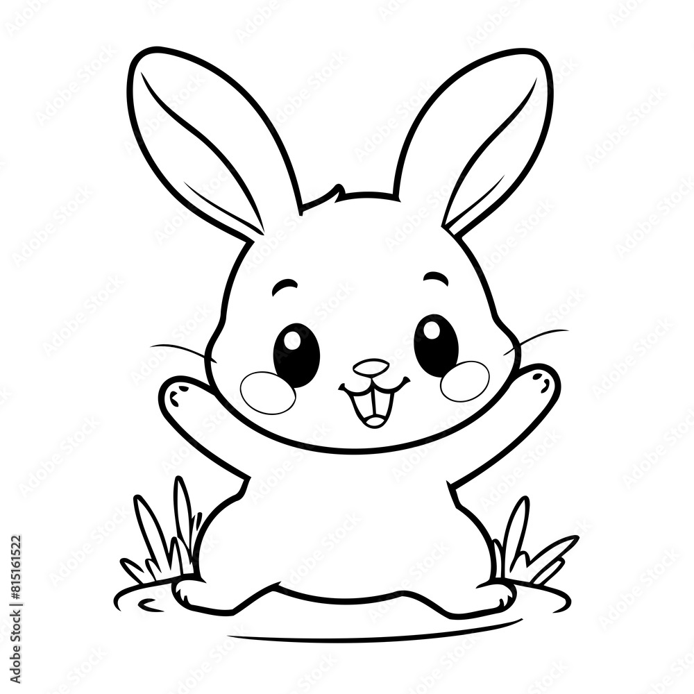 Cute vector illustration Rabbit drawing for colouring page Cute vector illustration Rabbit drawing for colouring page