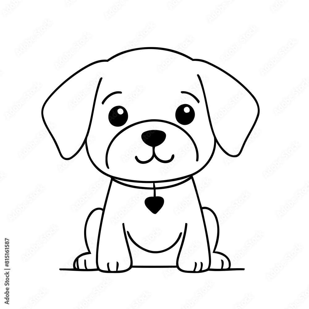 Cute vector illustration Dog doodle for toddlers worksheet Cute vector illustration Dog doodle for toddlers worksheet