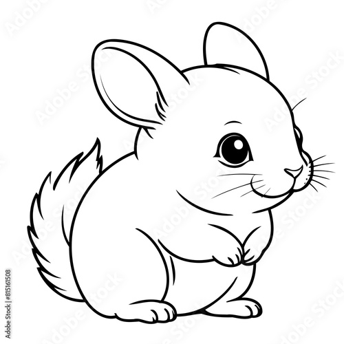 Cute vector illustration Chinchilla for children colouring activity