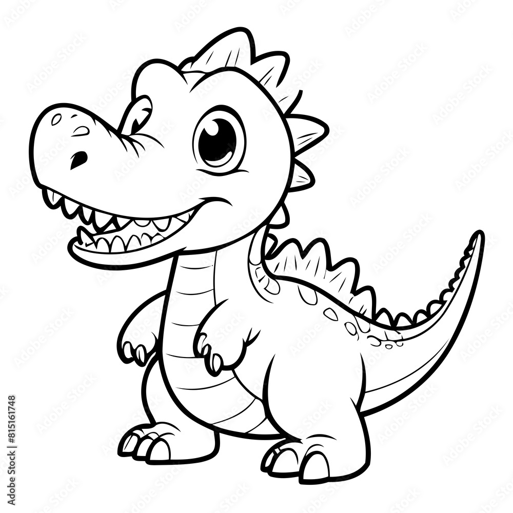 Vector illustration of a cute Spinosaurus drawing for toddlers book Vector illustration of a cute Spinosaurus drawing for toddlers book