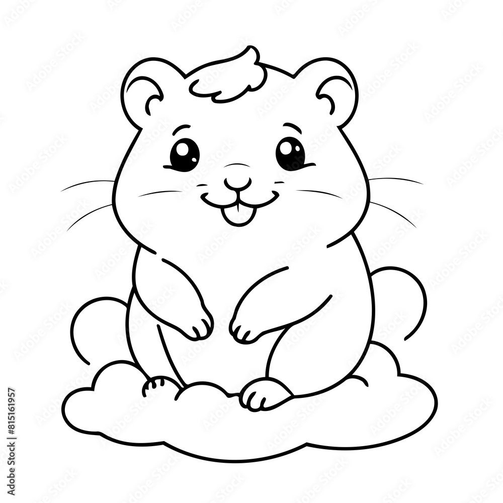 Vector illustration of a cute Hamster drawing for toddlers book Vector illustration of a cute Hamster drawing for toddlers book