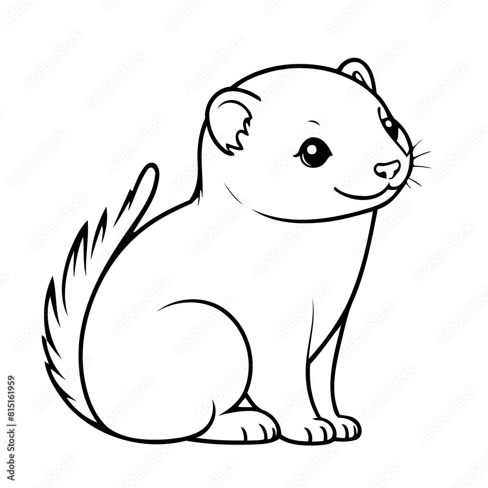 Cute vector illustration Ferret for toddlers colouring page Cute vector illustration Ferret for toddlers colouring page