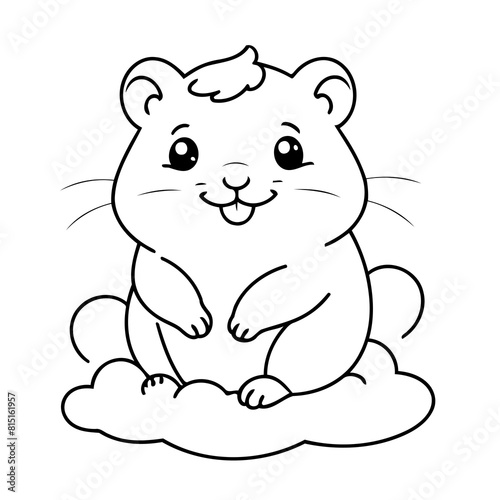 Vector illustration of a cute Hamster drawing for toddlers book
