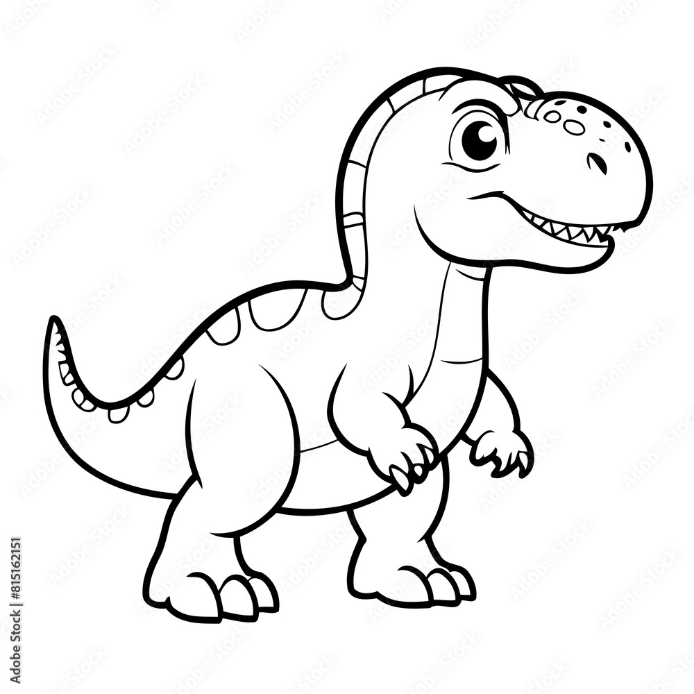 Cute vector illustration Allosaurus drawing colouring activity Cute vector illustration Allosaurus drawing colouring activity