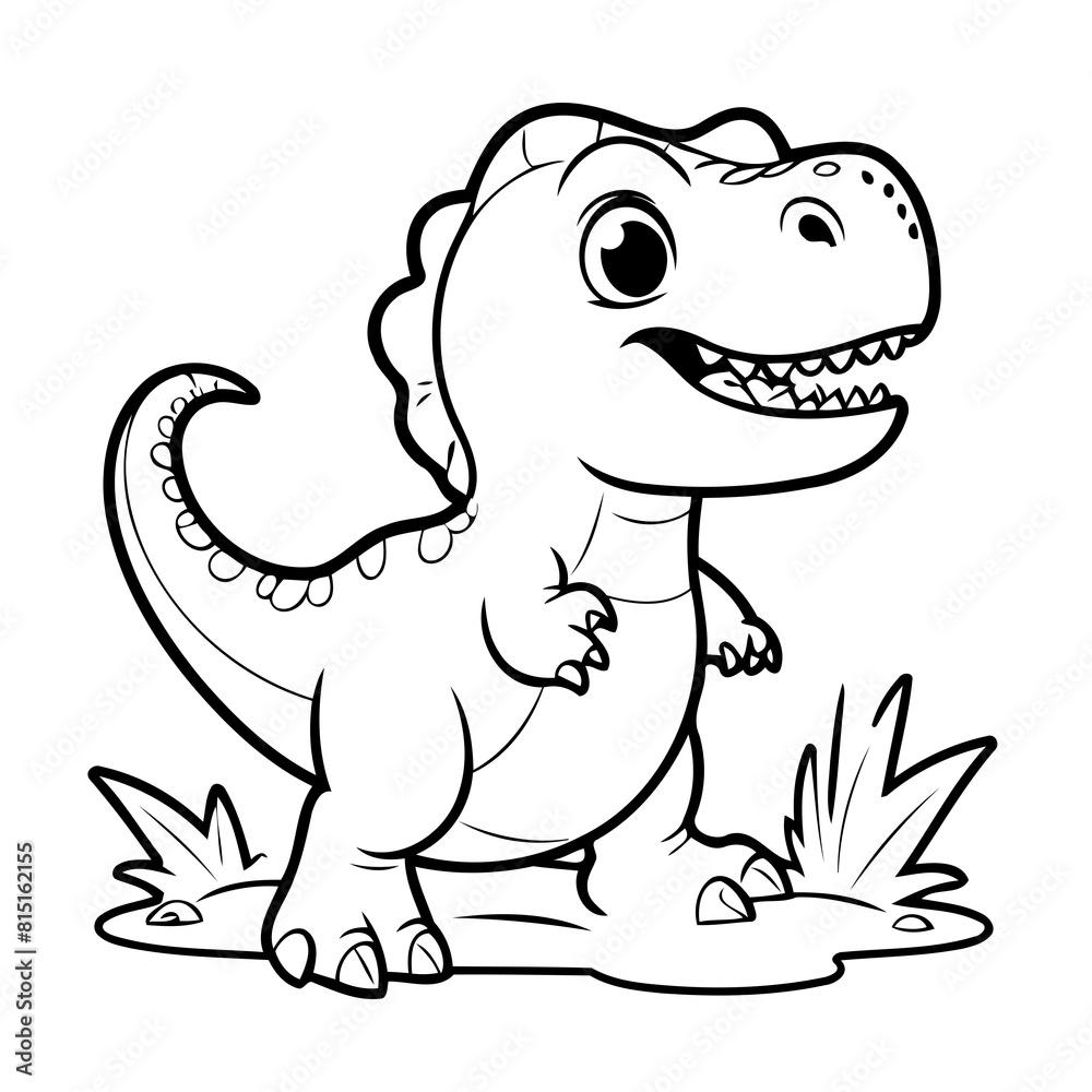 Simple vector illustration of Tyrannosaurus drawing for toddlers book Simple vector illustration of Tyrannosaurus drawing for toddlers book