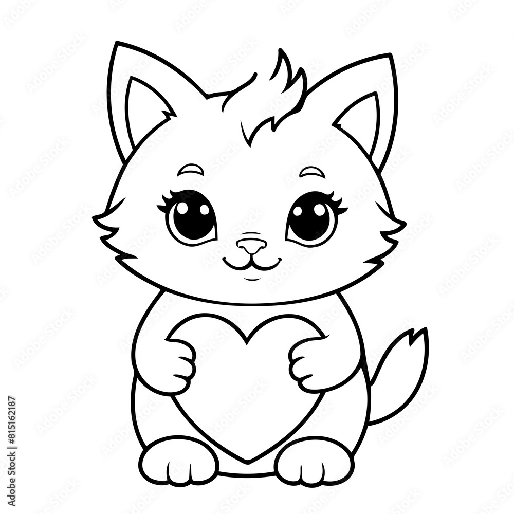 Simple vector illustration of Lynx drawing colouring activity Simple vector illustration of Lynx drawing colouring activity