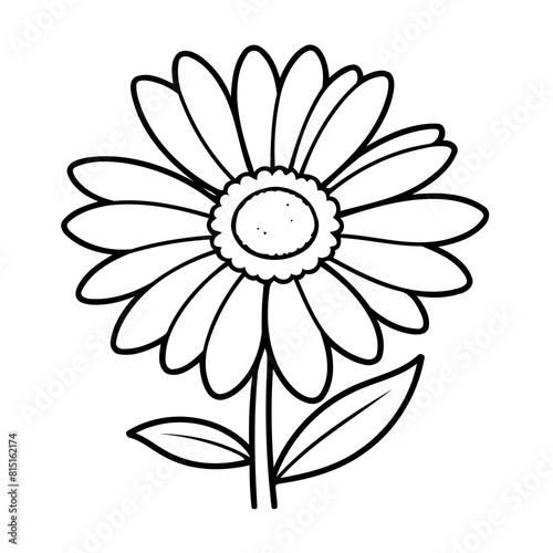 Simple vector illustration of Daisy colouring page for kids
